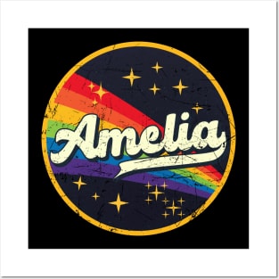 Amelia // Rainbow In Space Vintage Grunge-Style Posters and Art